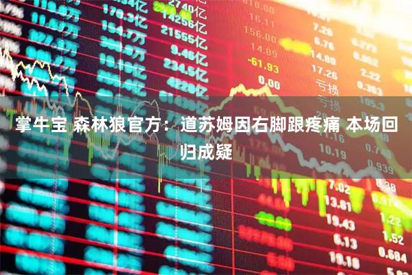 掌牛宝 森林狼官方：道苏姆因右脚跟疼痛 本场回归成疑