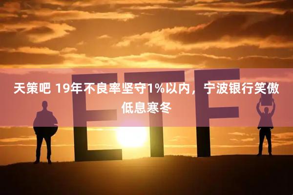 天策吧 19年不良率坚守1%以内，宁波银行笑傲低息寒冬