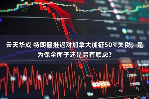 云天华成 特朗普推迟对加拿大加征50%关税，是为保全面子还是另有顾虑？